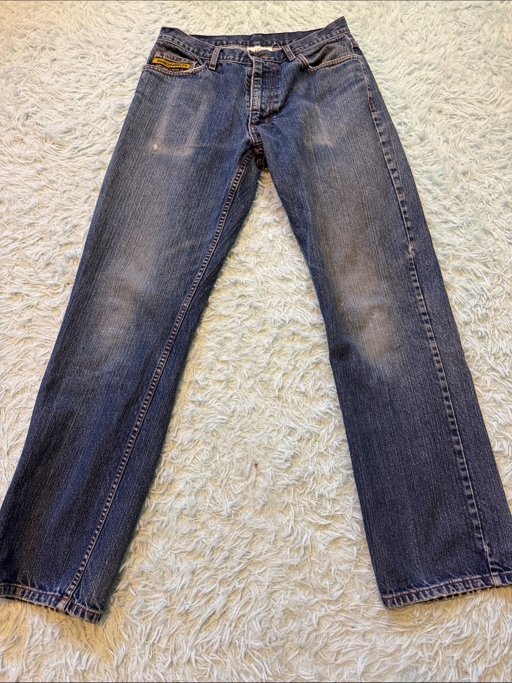Benchmark- Fire resistant Men's Straight-Leg Jeans in Dark Blue Denim 30x32.